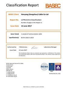 RG58-Hanyang (Hangzhou) Cable Co Ltd LCPR1314-6 Classification Report(001)